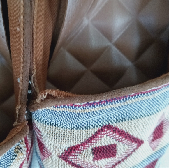 Reef Western Slip-On Loafers Red Cream Blue Tribal Weave Flats Boho Cute Casual - Picture 5 of 11